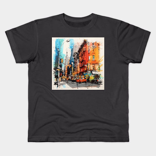 New york city Kids T-Shirt by VegatchuSaga